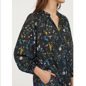 H&M Floral Top Long Sleeve L New